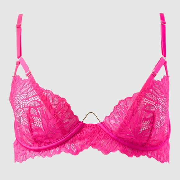 LA SENZA Pink Strappy Unlined Lace Bra - Size XS, 32A - Picture 1 of 4